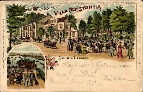 Litho Dresden Cotta, Gastwirtschaft Villa Constantia, Garten