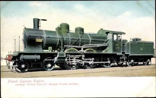 Ak Orient Express, Französische Eisenbahn, Dampflokomotive, Tender