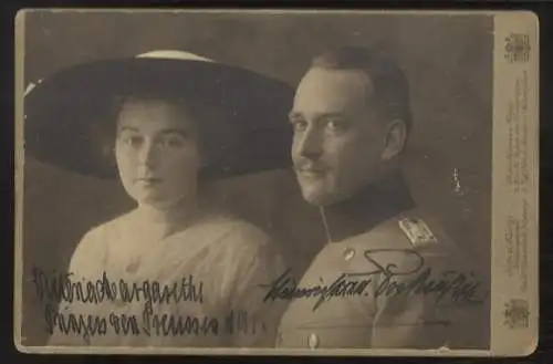 Cabinet Foto Prinz Heinrich XXXIII. von Reuß mit Prinzessin Viktoria Margarete von Preußen