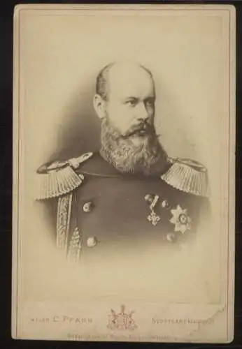 Cabinet Foto König Karl von Württemberg