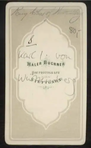 CdV Portrait König Karl I. von Württemberg