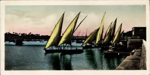 Ak Cairo Kairo Ägypten, Segelboote im Hafen
