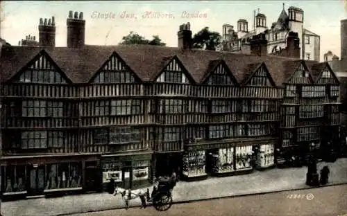 Ak Holborn Camden London England, Staple Inn, alte Häuser