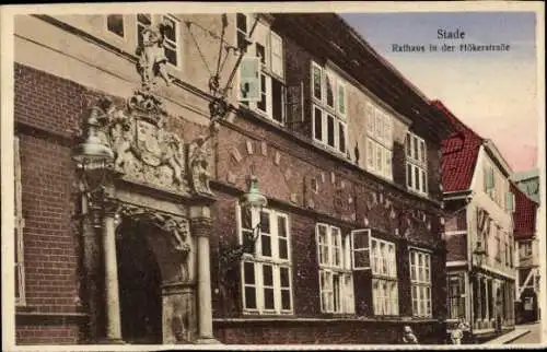 Ak Stade in Niedersachsen, Rathaus in der Hökerstraße