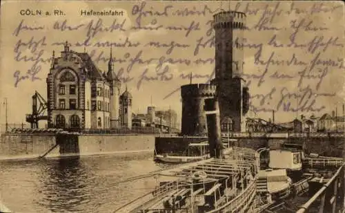Ak Köln am Rhein, Hafeneinfahrt