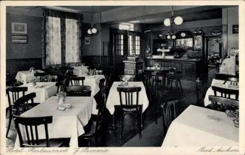 Ak Aachen, Hotel Restaurant J. Bonnie, Innenansicht