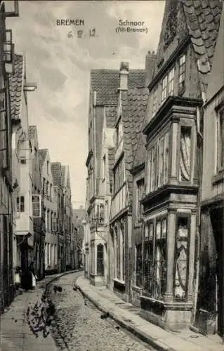 Ak Schnoor Bremen, Altstadt, Straßenpartie, Häuser