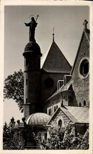 Ak Obernai Elsass Bas Rhin, Odilienberg Mont Sainte Odile, Große Statue St. Odile