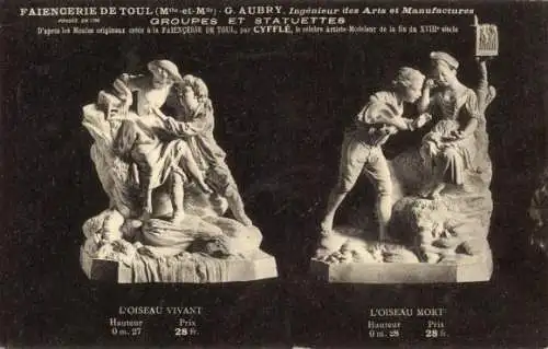 Ak Toul Meurthe et Moselle, Faiencerie de Toul, G. Aubry, Statuetten