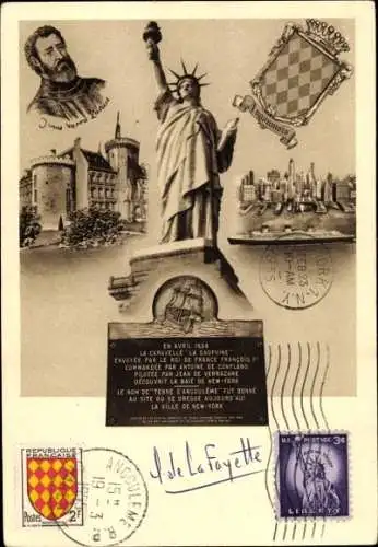 Maximum Ak Angoulême Charente, Philatelic Flame 1955