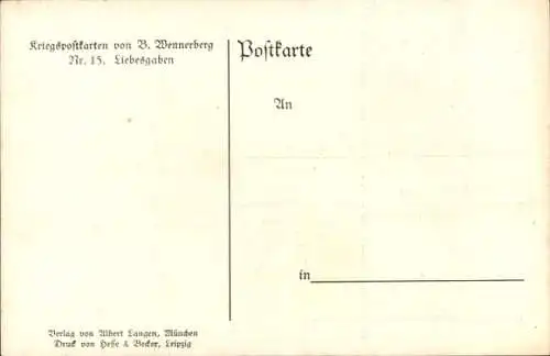 Künstler Ak Wennerberg, Bruno, Liebesgaben, Frauen mit Paketen im Postamt