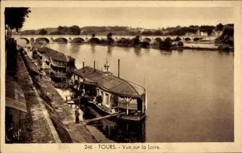 Ak Tours Indre et Loire, Vue sur la Loire