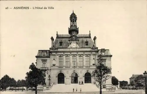 Ak Asnières Yonne, Hotel de Ville