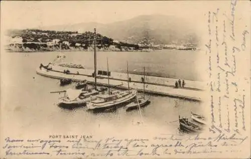 Ak Saint Jean Pied de Port Pyrénées Atlantiques, Hafen, Boote