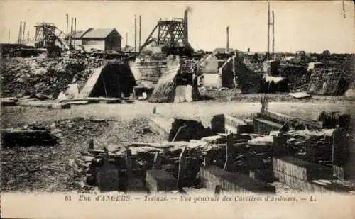 Ak Angers Maine et Loire, Trelaze, Vue generale des Carrieres d'Ardoises