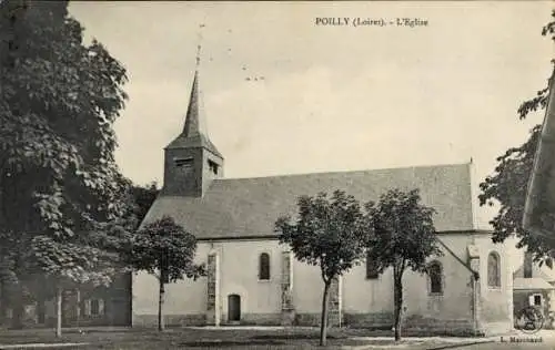 Ak Poilly lez Gien Loiret, Kirche