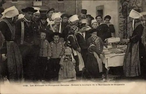 Ak Plougastel Daoulas Finistère, Personen in bretonischen Trachten