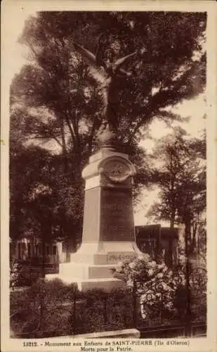 Ak Saint Pierre d'Oléron Charente Maritime, Kriegsdenkmal