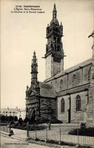 Ak Landerneau Finistère, St-Houardon-Kirche, Glockenturm
