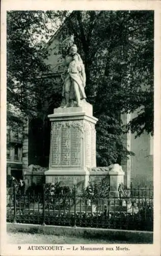 Ak Audincourt Doubs, Kriegerdenkmal