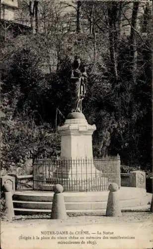 Ak Notre Dame du Chêne Sarthe, Statue