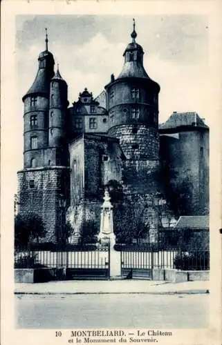 Ak Montbéliard Doubs, Schloss, Denkmal der Erinnerung