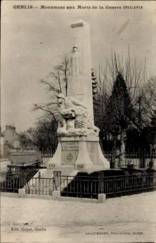 Ak Genlis Côte d'Or, Denkmal für die Gefallenen des Krieges 1914-1918