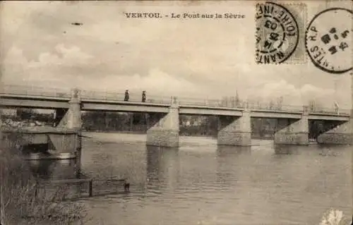 Ak Vertou Loire Atlantique, Sevre, Brücke