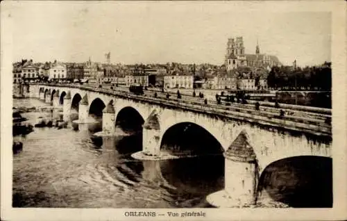 Ak Orléans Loiret, Teilansicht, Brücke