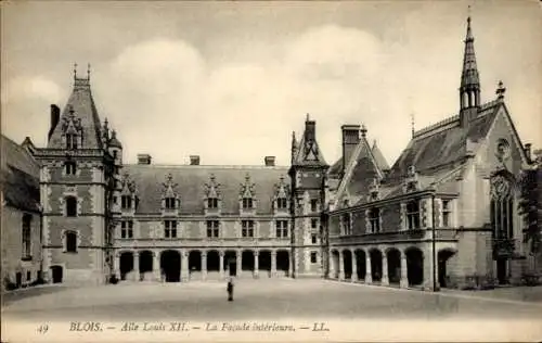 Ak Blois Loir et Cher, Schloss, Aile Louis XII, Facade interieure