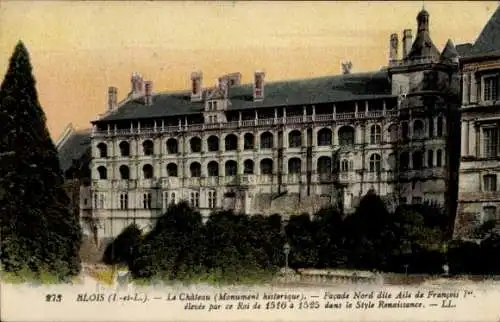 Ak Blois Loir et Cher, Schloss, Facade Nord dite Aile de Francois I