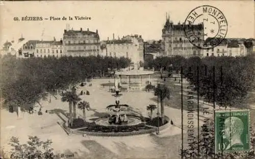 Ak Béziers Hérault, Place de la Victoire