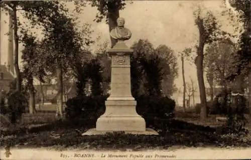Ak Roanne Loire, Le Monument Populle aux Promenades