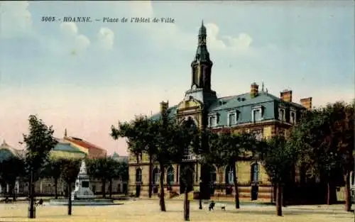 Ak Roanne Loire, Place de l'Hotel de Ville