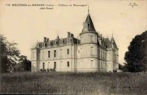 Ak Mezieres-en-Brenne Indre, Chateau de Beauregard, Westseite