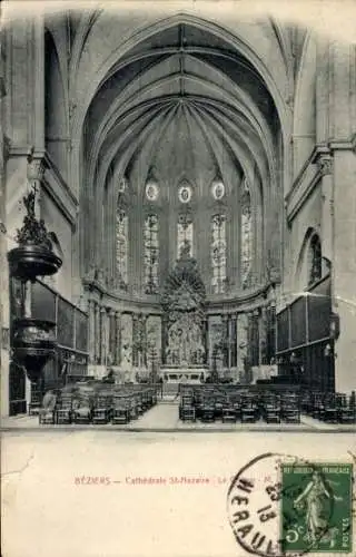 Ak Béziers Hérault, Kathedrale St. Nazaire, Chorraum