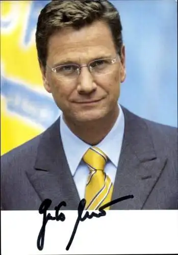 Ak Politiker Guido Westerwelle, Vorsitzender der FDP, Portrait, Autogramm