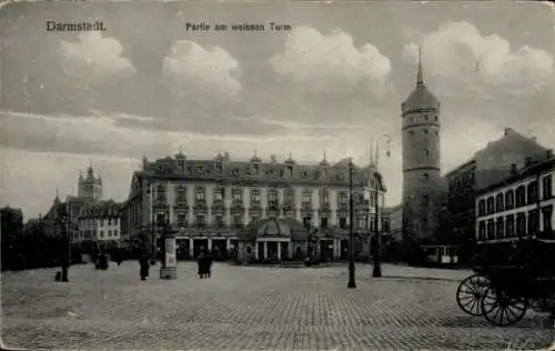 Ak Darmstadt in Hessen, Weißer Turm