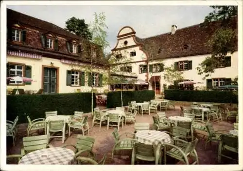 Ak Kranichstein Darmstadt in Hessen, Jagdschloss Kranichstein, Terrasse