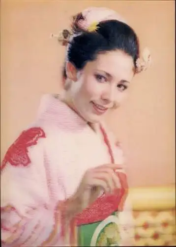 3D Ak Junge Frau in Kimono, Portrait
