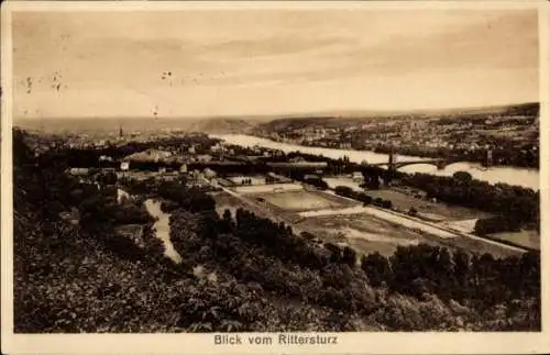 Ak Koblenz am Rhein, Rittersturz, Panorama, Blick vom Rittersturz