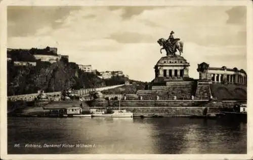 Ak Koblenz am Rhein, Denkmal Kaiser Wilhelm I.