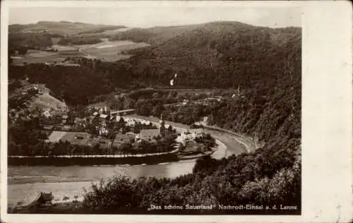 Ak Einsal Nachrodt Wiblingwerde im Sauerland, Lenne, Panorama