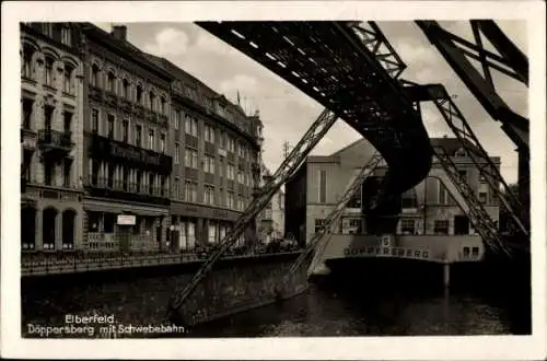 Ak Elberfeld Wuppertal, Schwebebahnhof Döppersberg, Schwebebahn