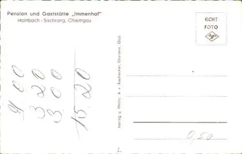 Ak Sachrang Aschau im Chiemgau Oberbayern, Pension "Immenhof", Innenansicht