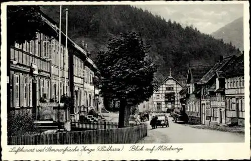 Ak Zorge Walkenried im Harz, Mittelzorge, Fachwerkhäuser