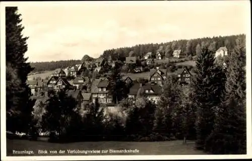Ak Braunlage im Oberharz, Blick von der Verlobungswiese, Bismarckstraße