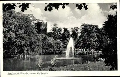 Ak Wilhelmshaven an der Nordsee, Park, Springbrunnen