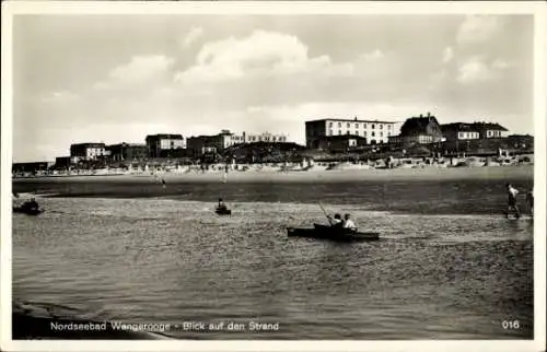 Ak Wangerooge in Friesland, Strand, Boot