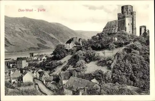 Ak Oberwesel am Rhein, Teilansicht, Martinskirche